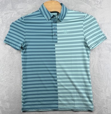 G/FORE Golf Peformance Polo Shirt Green Striped GFORE Men's Size S NWT