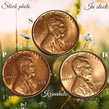 1955 PDS Lincoln Wheat Cent, 1c DDO? RPM? ORIGINAL Roll Penny LUSTEROUS Fast🚢  