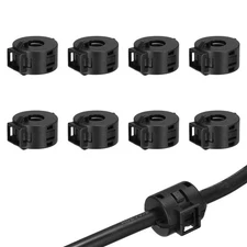 10mm Clip-on Ferrite Ring Core for Cable, Black 8pcs