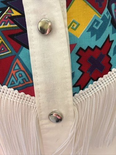 Vintage Sas’sa Womens Fringe Western Shirt, Sz M, Cowgirl Rodeo Barrel Race, USA - Picture 3 of 15