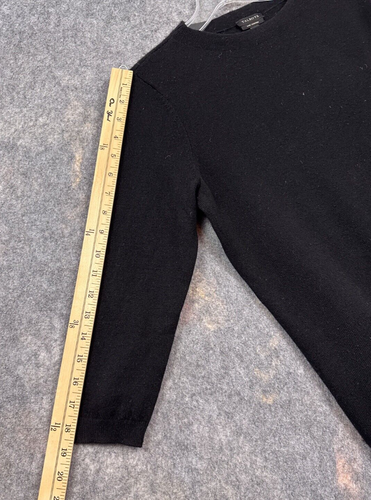 Talbots Sweater Women M Black 100 Cashmere Classic Core Office Career Monochrome - Picture 11 of 14