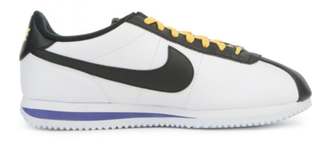 nike cortez yellow and white