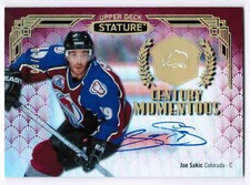 20/21 2020 UPPER DECK UD STATURE JOE SAKIC CM-24 CENTURY MOMENTOUS AUTO RED /10