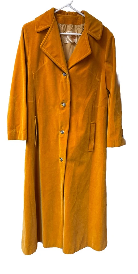 Increíble Chaqueta De Colección Años 60 70 Larga Terciopelo Para Mujer Talla 14 Deporte Facilidad Moda Foto 2 de 4