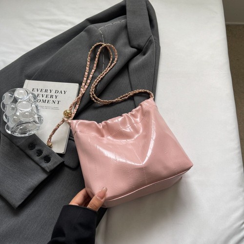 Chain Shoulder Bag Soft Leather Bucket Bag Fashionable Crossbody Bag Women - Picture 14 of 16