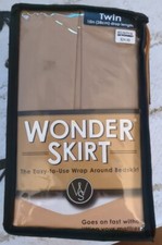 New Twin Size Bed Wonder Skirt Wrap Around Dust Ruffle 15" Drop Tan Taupe