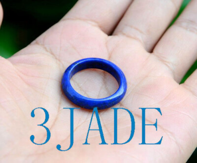 15,3 mm - 19,3 mm natürlicher hochwertiger Lapislazuli Bandring, US-Größe 4,5 - 9,5