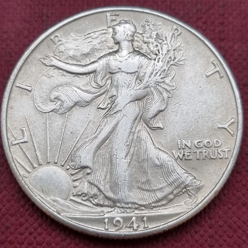 1941 D Walking Liberty Half Dollar 50c High Grade AU + #59478