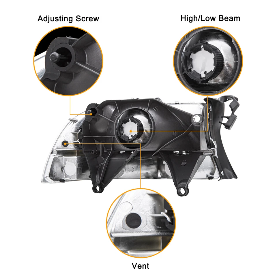 For 1997-2004 Dodge Dakota Headlamp 1998-2003 Dodge Durango Headlights LH+RH Foto 3 de 4
