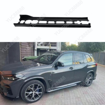 Fits For 2019-2024 BMW G05 X5 ABS Gloss Black Painted Side Skirts Extension