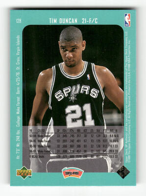 1997-98 SP Authentic Tダンカン ルーキーカード Tim Duncan #128 Prices [Rookie] | 1997 SP Authentic