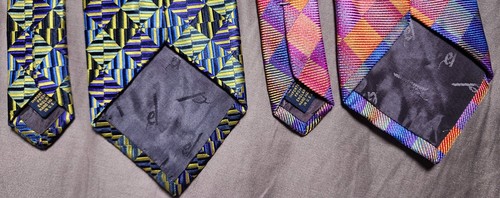 Lot of 5 XMI Men's Ties Multicolor Geometric All Silk Handmade in USA - Picture 5 of 15