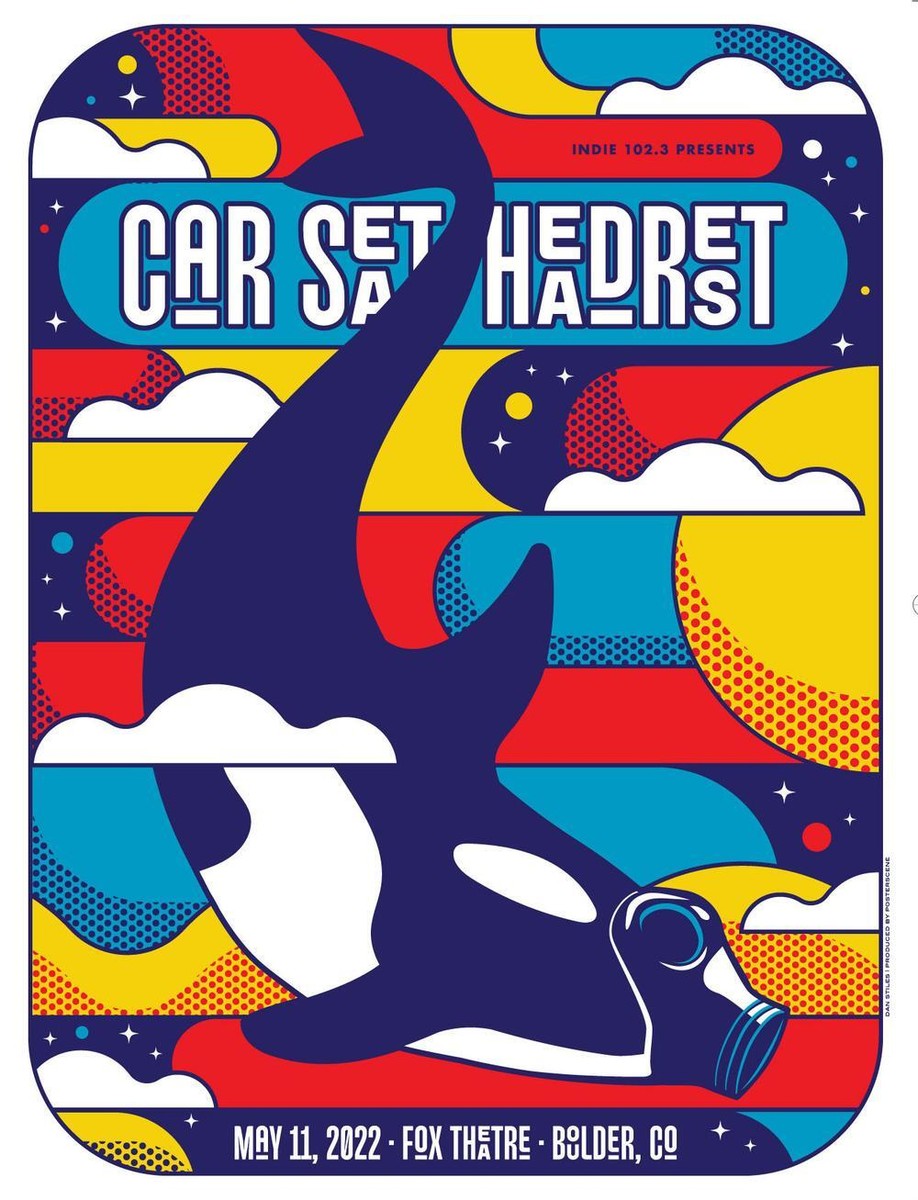 CAR SEAT HEADREST BOULDER 2022 ORIGINAL CONCERT POSTER DAN STILES