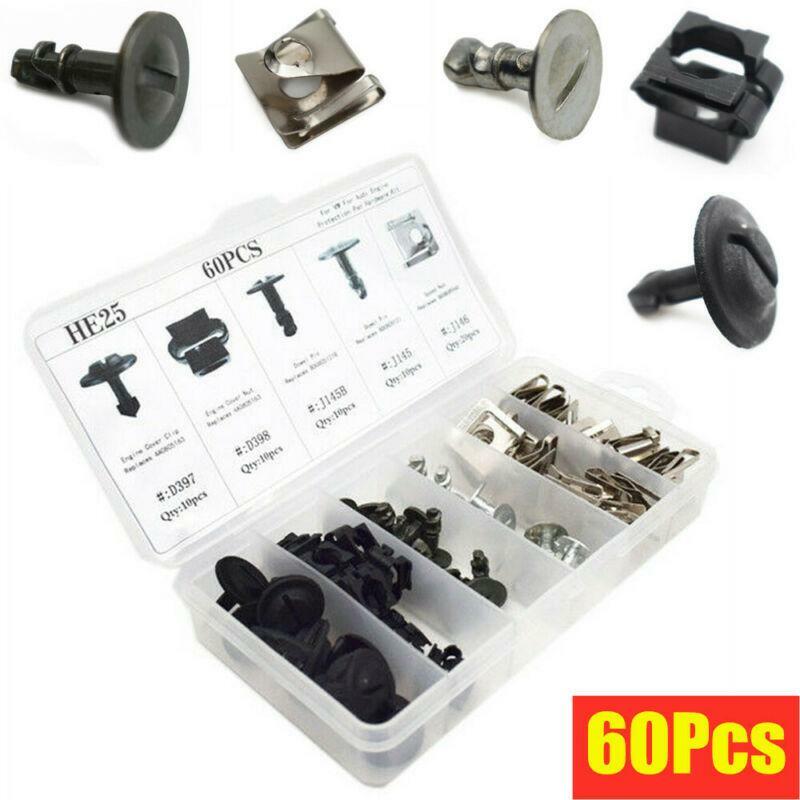 60Pcs Universal Automobile Engine Protection Pan Hardware Kit Pin Clip Nut Parts