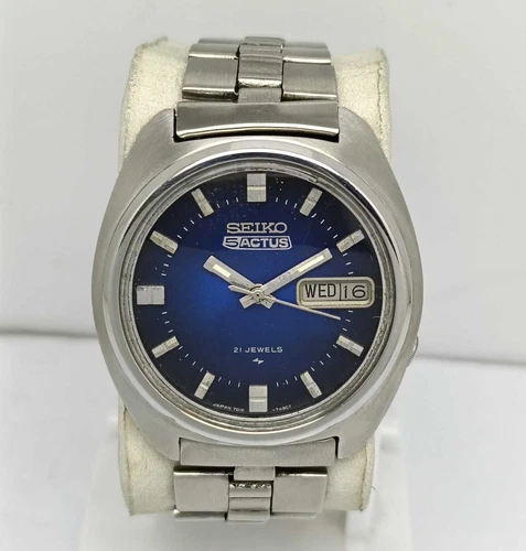 Seiko 5 Actus Automatic 7019-7350 Day/Date Blue Dial Vintage Men’s Watch BRQ14KS