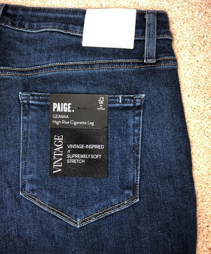 Neu mit Etikett Paige Denim Gemma Damenjeans hoher Bund Zigarettenbein Größe 32 in Skizzenbuch - Bild 9 von 21