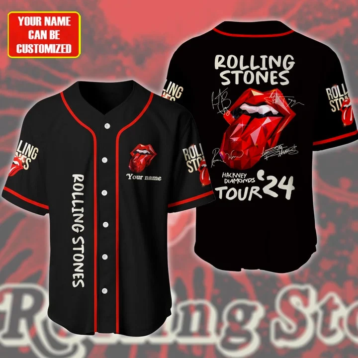 Personalized The New Rolling Stones Hackney Tour 2024 Printed Baseball Jersey
