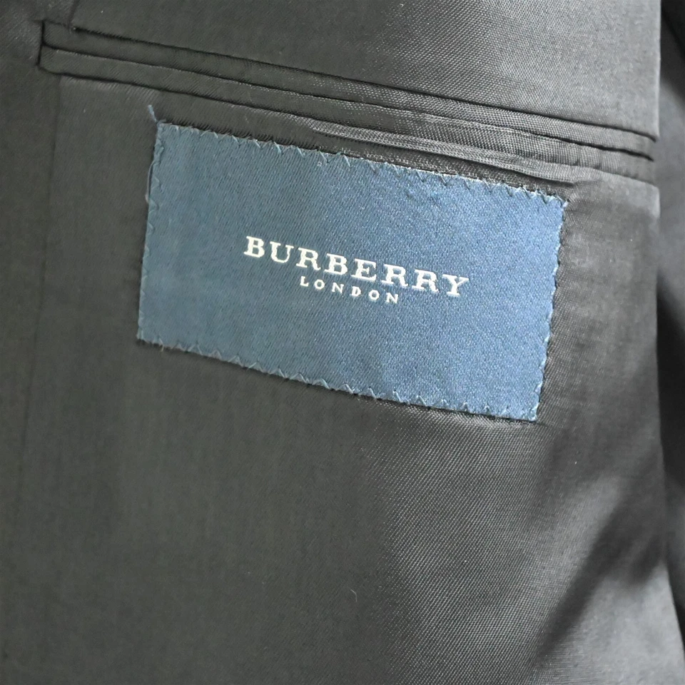 Chaqueta Blazer Abrigo Deportivo Burberry London 39R 40R Negro Plata Botón Lana Foto 4 de 4