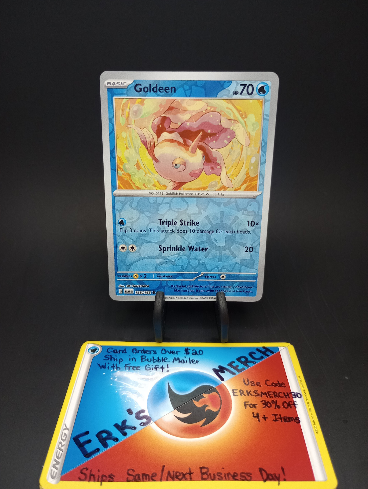 Goldeen 118/165 English 151 Reverse Holo Common Pokemon Card 