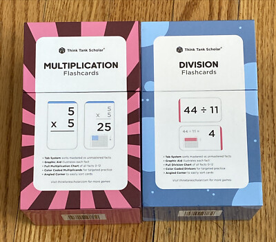 Think Tank Math Cards Think Tank Scholar 173 Math Multiplication 162 Division Flash Cards ...
