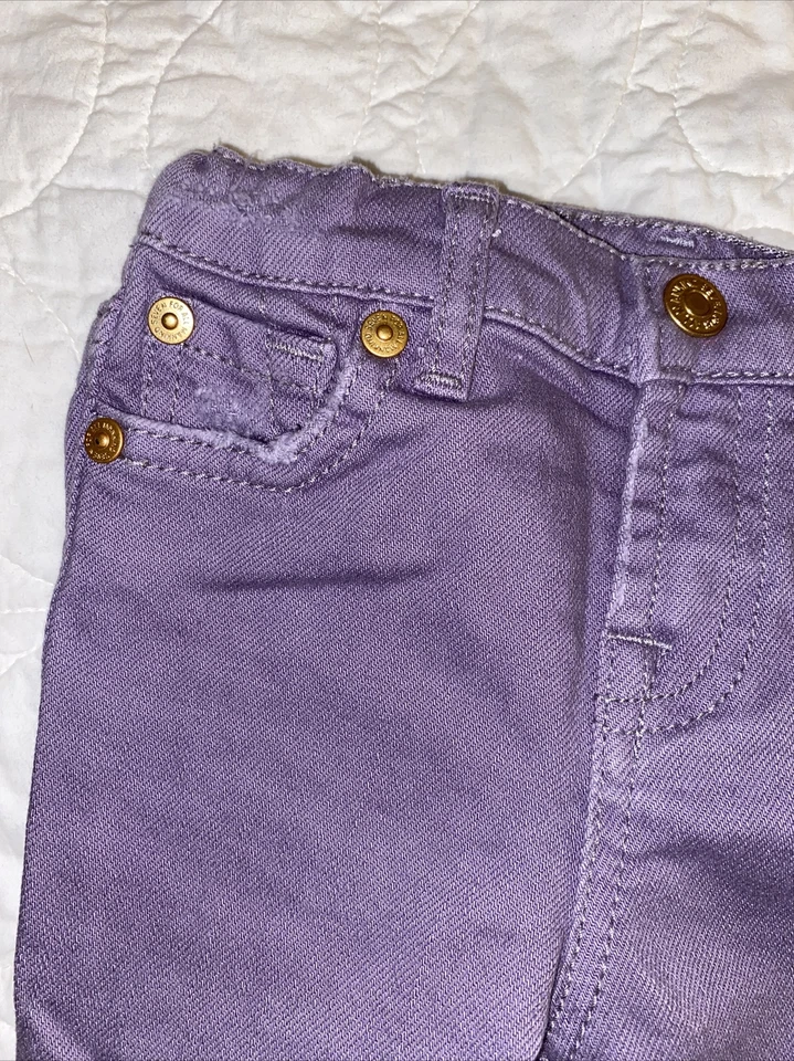 Pantalones de mezclilla ajustados de novio 7 For All Mankind para bebés niñas talla 18 Mos💕Lila Josefina Foto 2 de 4