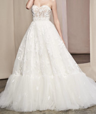 Justin Alexander "Willow" Designer Applique Tulle Wedding Gown