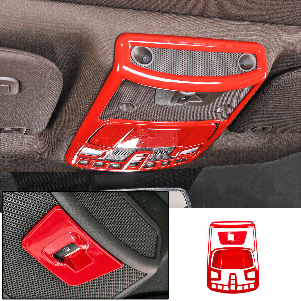 Interior Front Reading Light Lamp Cover Trim Decor Frame For Ford F150 2015+ Red