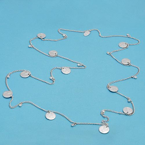 NEW Playboy Necklace Bunny Charm Logo Swarovski Crystal Long Chain Silver Plated - Picture 3 of 12