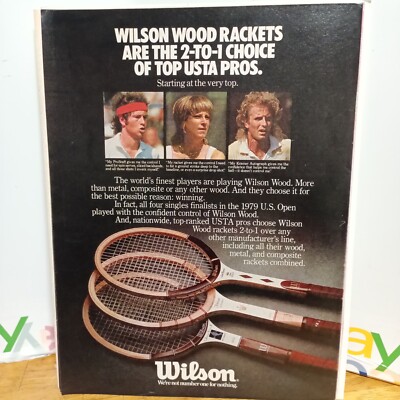 WILSON TENNIS RACKETS 1980 ORIGINAL PRINT AD 11 X 8.5 P1 | eBay