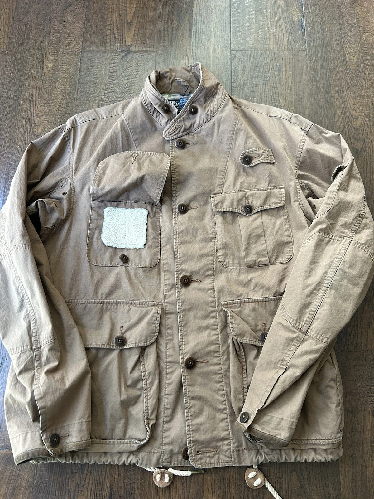 Polo Ralph Lauren S Fly Fishing Utility Jacket Hunting VTG Shearling Brown
