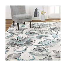 Home Dynamix Boho Odesa Area Rug, 9'2"x12'5" Rectangle, Ivory/Blue,HD6200-128