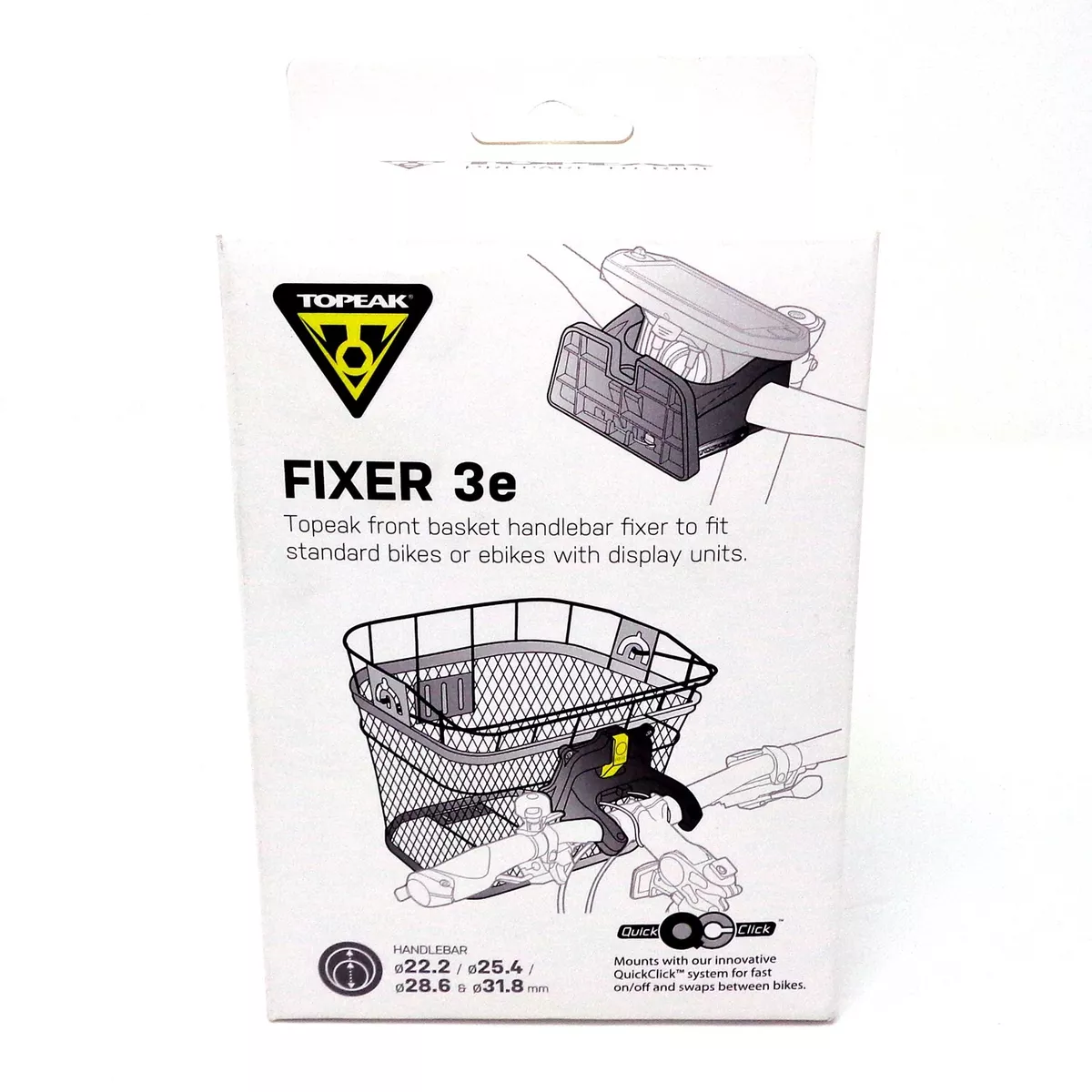 Topeak Fixer 3e Handlebar Bike Basket Mount Standard and E bike Compatible
