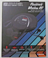 AIWA FLASHBACK WIRELESS KIT RETRO CD PLAYER WIRELESS HEADPHONES - NEW, SEALED.