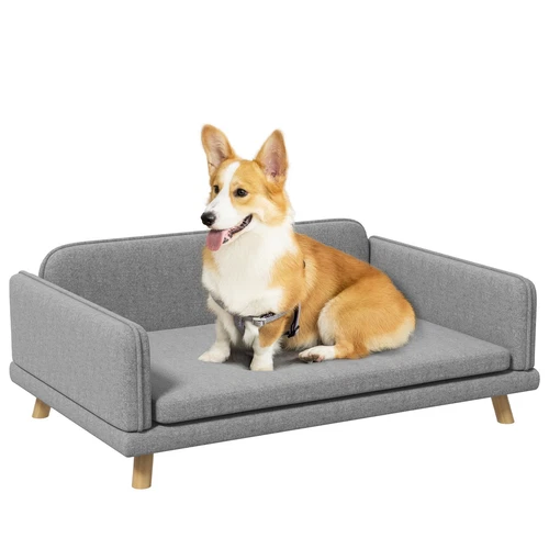 PawHut Dog Sofa Bed with Legs, Water-Resistant Fabric Grey - Picture 1 of 9