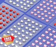 Allstarco Heart Rhinestones, Pink, 250PCS, Self Adhesive Gems