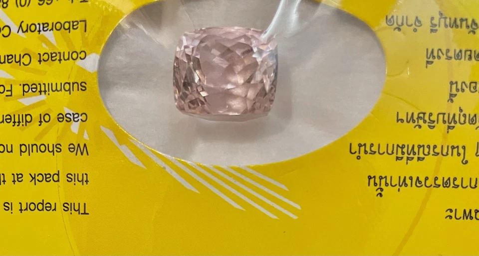 Flawless Sparkling Kunzite Light Pinkish Orange Certified  Gemstone 18.74 CTs - Image 2 of 4