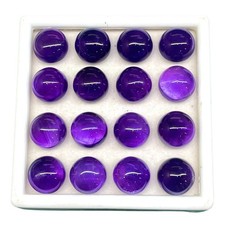 16 Pcs Natural Amethyst 12mm Round Cabochon Rich Purple Loose Gemstones Lot