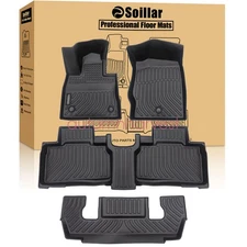 3D Front & Rear TPE Floor Mats Liners For 2020-2025 Ford Explorer 6-Passenger