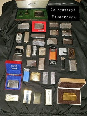 3x Vintage Mystery Feuerzeuge Mylflam Ibelo, Rowenta Kellermann Thorens Dupont