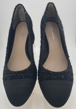 NEW Stuart Weitzman Black Fabric Classic Pump w/ block heel SZ 10.5 B - DS70