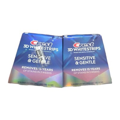 Lot Of 2 Crest 3D Whitestrips Sensitive & Gentle