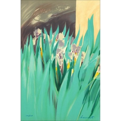 HEMERET Claude - Original Lithographie ''Champ d'Iris'' 72x47cm