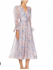Zimmermann Eden Long Sleeve Midi Dress Size 0/US 4/UK 10RRP-$1350 New with Tags