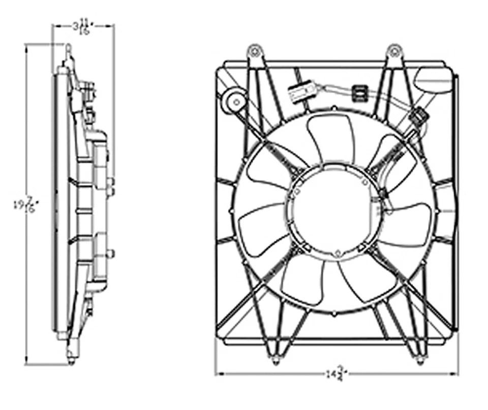 Conjunto de ventilador de refrigeración condensador para 15-16 Honda CR-V/CRV HO3113138 38615-5LA-A01 Foto 4 de 4