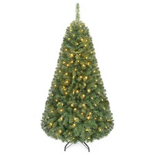 5 FT Pre-Lit Artificial Christmas Tree w/600 Dense Branch Tips, 150 LED Lights