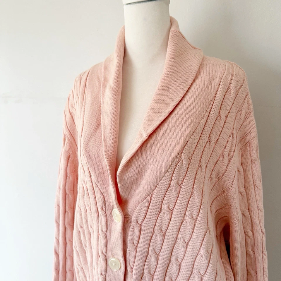 Cárdigan Chaps Clásico Mujer Cuello Chal Pescador Tejido con Cable 2X Cápsula Acogedor Foto 2 de 4