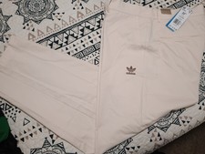 NWT Adidas Trefoil Essentials Chinos pants loose fit wide leg sz 35
