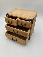 Cassettiera giapponese in legno stile Tansu 4 cassetti legno naturale portaoggetti vintage