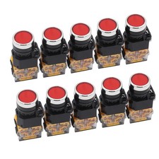 10 x Red Push Button Switch Pushbutton Momentary 22mm NO  NC 10A Wholesale Bulk