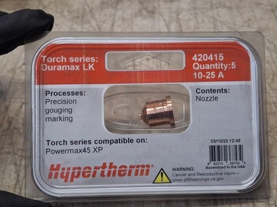 Hypertherm 420415 Nozzle Duramax Lock 10-25 A 5 pack
